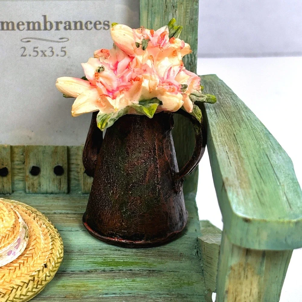 Vtg 90s Country Garden Adirondack Chair PhotoFrame Cottagecore Whimsical Fairy